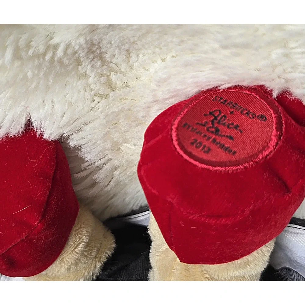 Rare Starbucks 2013 Teddy Bear Plush Black White Dress Red Shoes Collectible